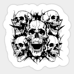 burning skulls Sticker